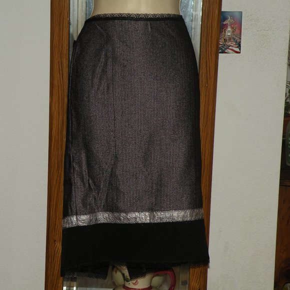 $296 2 Skirts JENNE MAAG Black Pt Wool TOM K NGUYEN XP XS 2 SAVE 95% - Picture 1 of 5